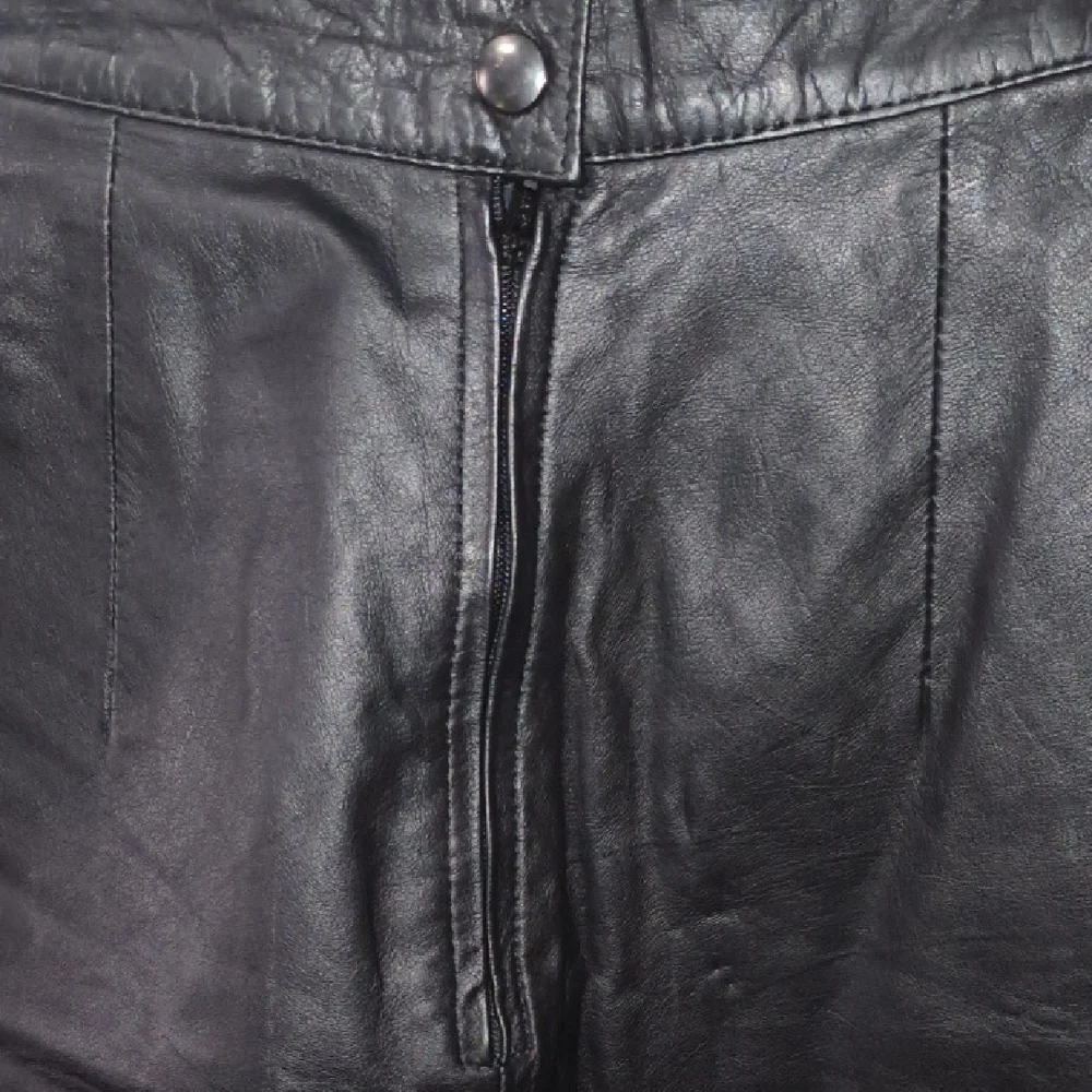 Berman'S Black Leather Skirt Size 4 - Picture 5 of 6